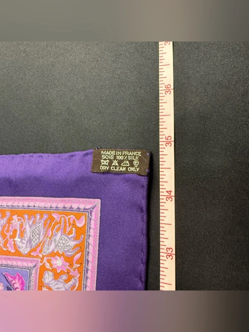 Hermes Silk Scarf Chasse En Inde Purple Orange India Hunter Tiger Elephant Horse - Picture 12 of 12